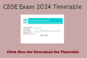 CBSE Timetable 2024