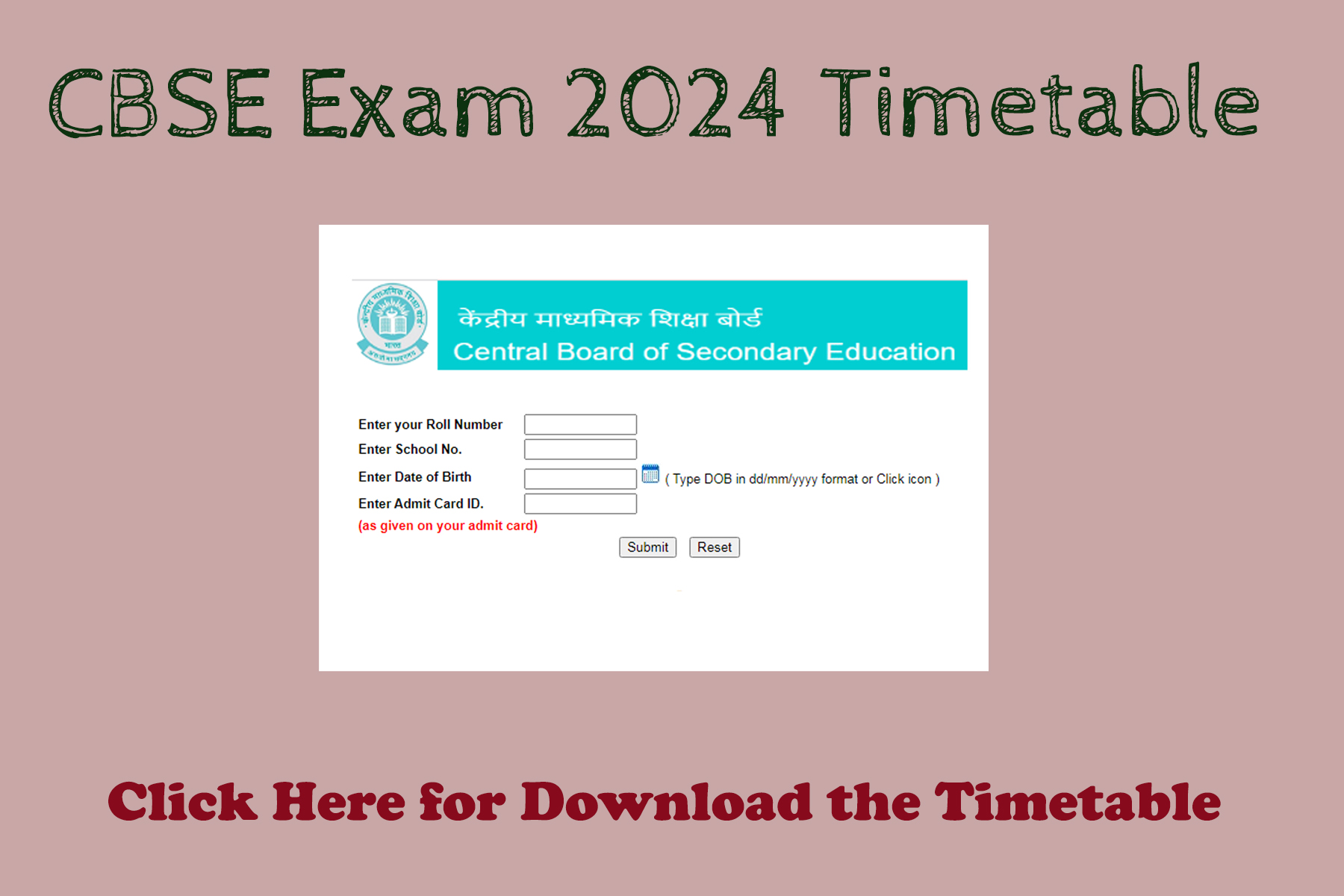 CBSE Timetable 2024